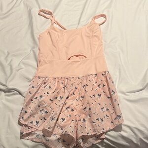 TCEC Light Pink Floral Women's Pajama Romper